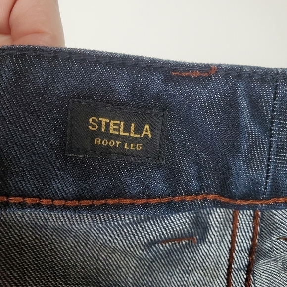Express Jeans 12 Stella Bootleg Vintage Denim Metallic Sheen Embroidered Bootcut - Picture 4 of 12